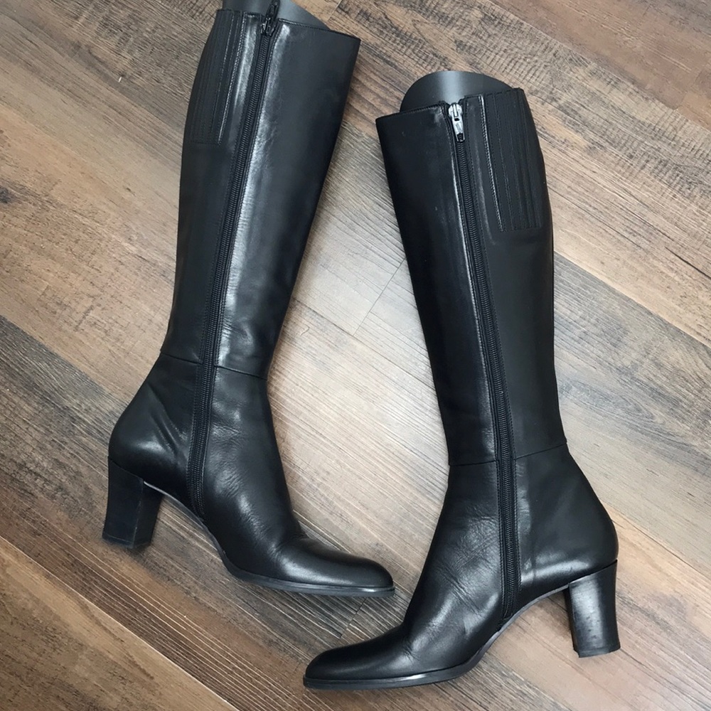 Sudini Black Leather Boots Size 7.5